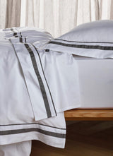 The Honest Label Organic Cotton Quilt Cover Set with Trim in Charcoal with grey tones quilt cover product view THL product image 3
