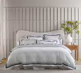 The Honest Label Organic Cotton Quilt Cover Set with Trim in Navy with blue tones quilt cover product view THL product image 1