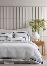 The Honest Label Organic Cotton Quilt Cover Set with Trim in Navy with blue tones quilt cover product view THL product image 6
