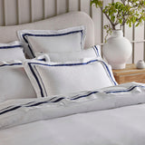 The Honest Label Organic Cotton Quilt Cover Set with Trim in Navy with blue tones quilt cover product view THL product image 2
