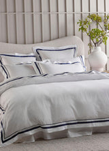 The Honest Label Organic Cotton Quilt Cover Set with Trim in Navy with blue tones quilt cover product view THL product image 4
