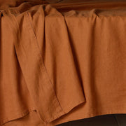 The Honest Label Pure Linen Flat Sheet in Red Earth with red tones flat sheet product view THL product image 3