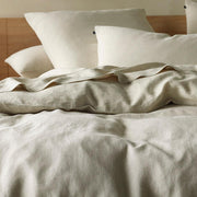 The Honest Label Pure Linen Quilt Cover Set Incl Pillowcases in Flax with beige tones pillowcase product view THL product image 3