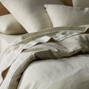 The Honest Label Pure Linen Quilt Cover Set Incl Pillowcases in Flax with beige tones pillowcase product view THL product image 1