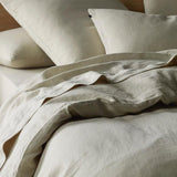 The Honest Label Pure Linen Quilt Cover Set Incl Pillowcases in Flax with beige tones pillowcase product view THL product image 1