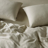 The Honest Label Pure Linen Quilt Cover Set Incl Pillowcases in Flax with beige tones pillowcase product view THL product image 4