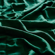 The Honest Label Pure Linen Flat Sheet in Forest Green with green tones flat sheet product view THL product image 4