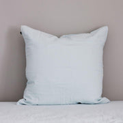 The Honest Label Pure Linen European Pillowcase in Sky Blue with blue tones pillowcase product view