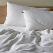 The Honest Label Pure Linen Standard Pillowcase (2 Pack) in Ivory White with white tones pillowcase product view THL product image 2