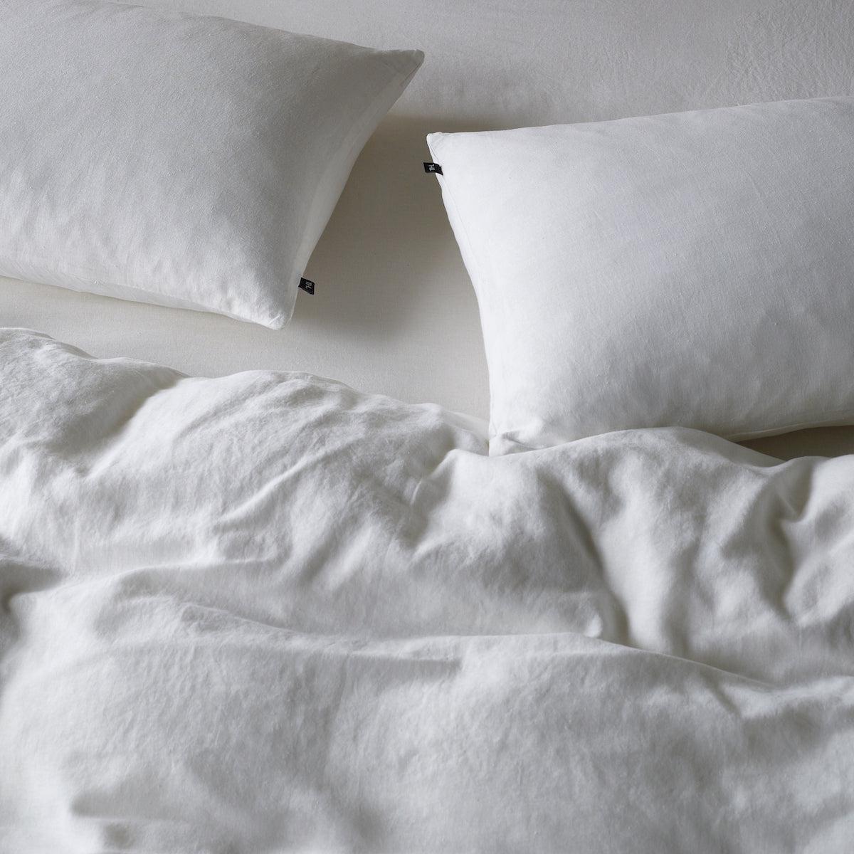 The Honest Label Pure Linen Quilt Cover Set Incl Pillowcases in Flax with beige tones pillowcase product view THL product image 9