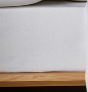 The Honest Label Pure Linen Fitted Sheet in Ivory White with white tones fitted sheet product view THL product image 1