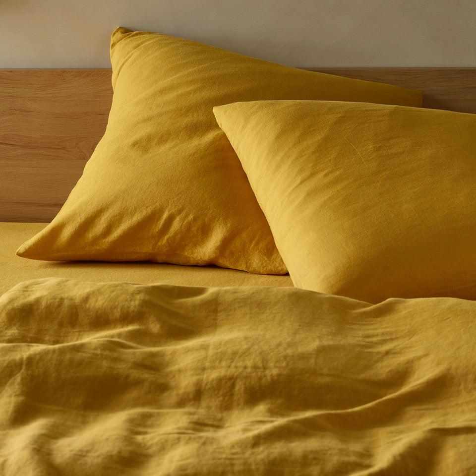 The Honest Label Pure Linen European Pillowcase in Beige with beige tones pillowcase product view THL product image 1